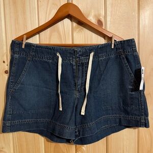 GAP Dark Blue Jean Shorts with Cream Drawstrings